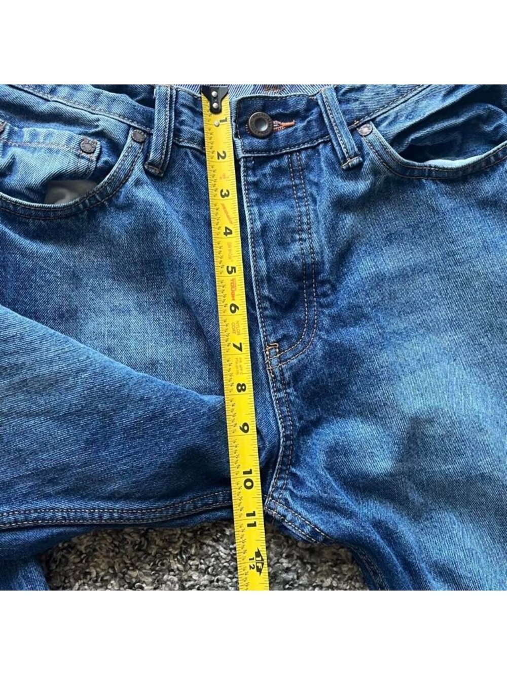 Pull&Bear Women's Navy Blue Denim Jeans Size 8 Straight Leg Utility Casual Spain - Picture 4 of 7